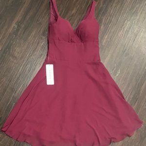 NWT New AZAZIE  Sleeveless Women's Chiffon Burgundy Dress NWT